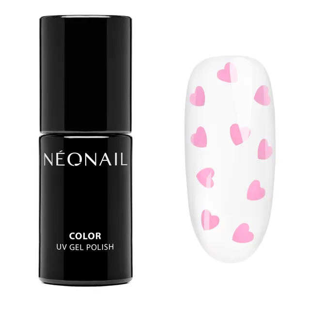 neonail-self-love-era-uv-nagellack-7-2-ml-klar-mit-rosa-herzchen-nageldesign-eff image 1