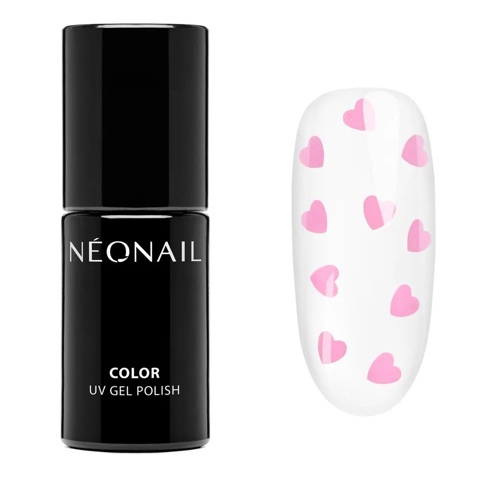neonail-self-love-era-uv-nagellack-7-2-ml-klar-mit-rosa-herzchen-nageldesign-eff image 1