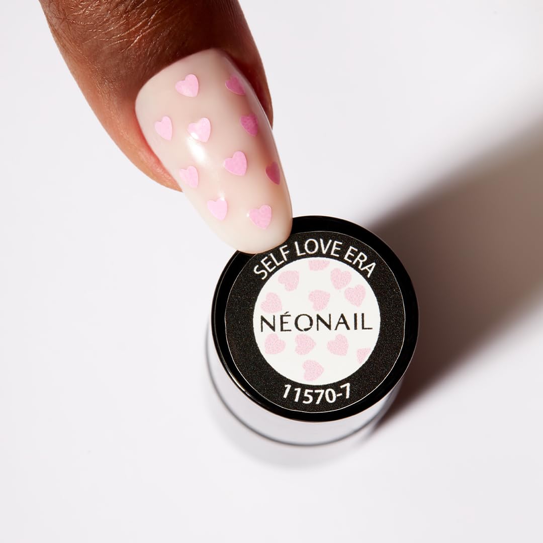 neonail-self-love-era-uv-nagellack-7-2-ml-klar-mit-rosa-herzchen-nageldesign-eff image 2