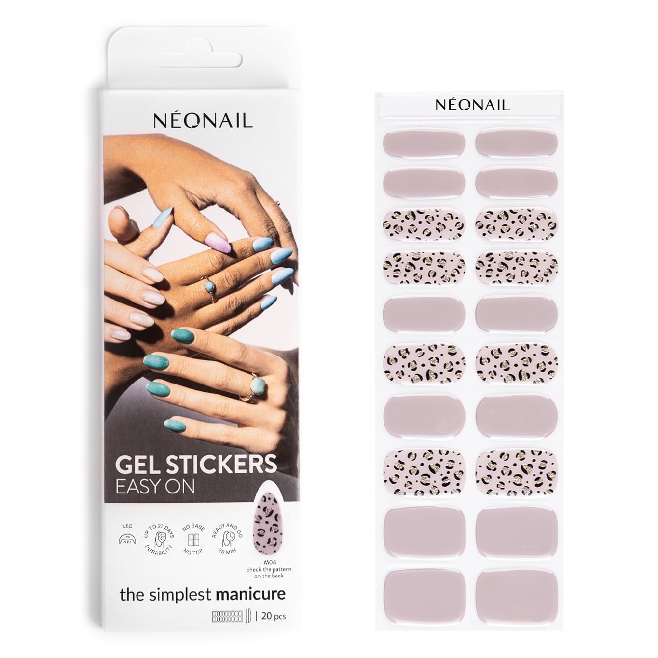 n-onail-easy-on-gel-uv-stickers-m04-hybridlack-sticker-mit-metallic-glanz-in-bla image 1