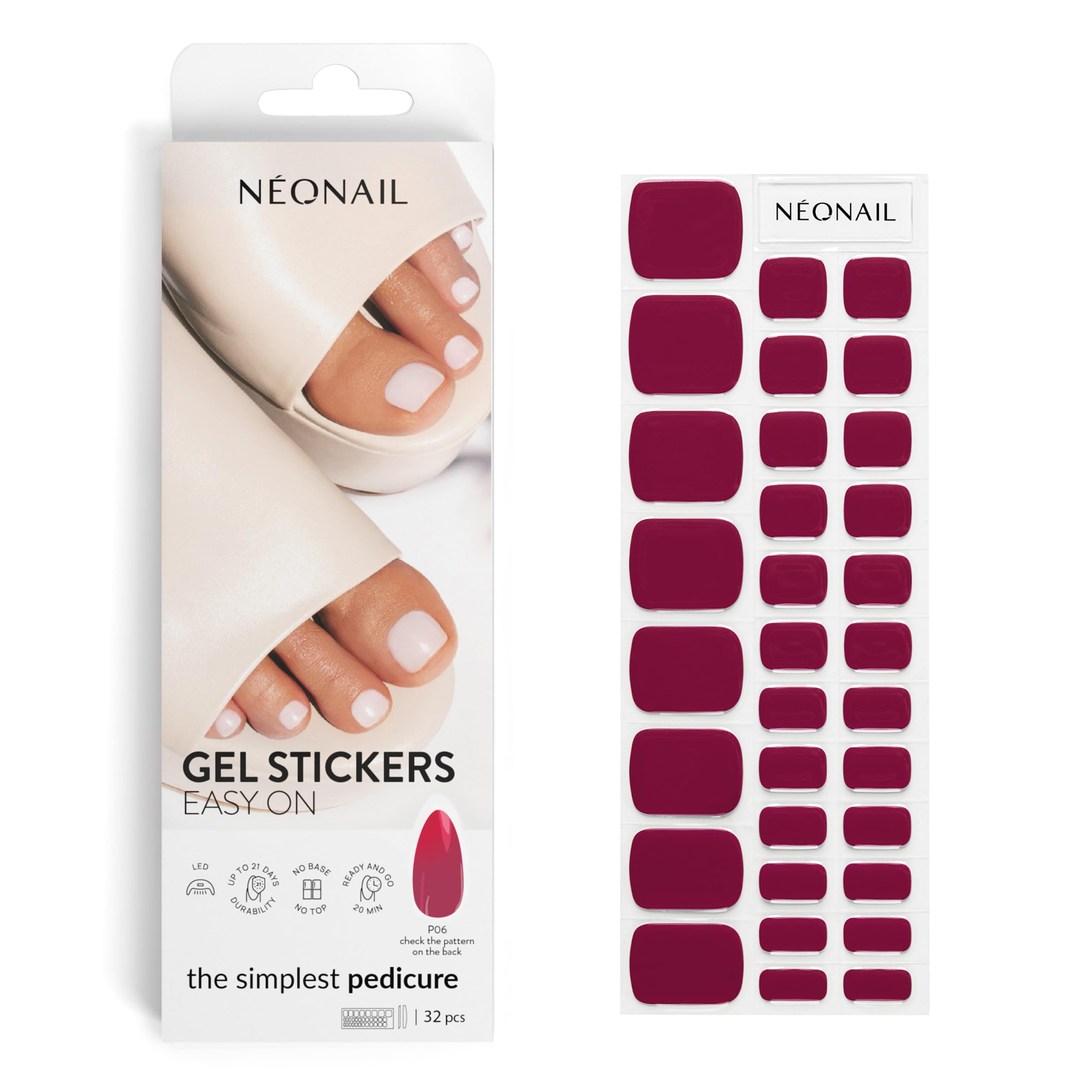 neonail-gel-stickers-easy-on-p06-uv-nagelfolie-zum-aufkleben-20-manik-re-32-pedi image 1
